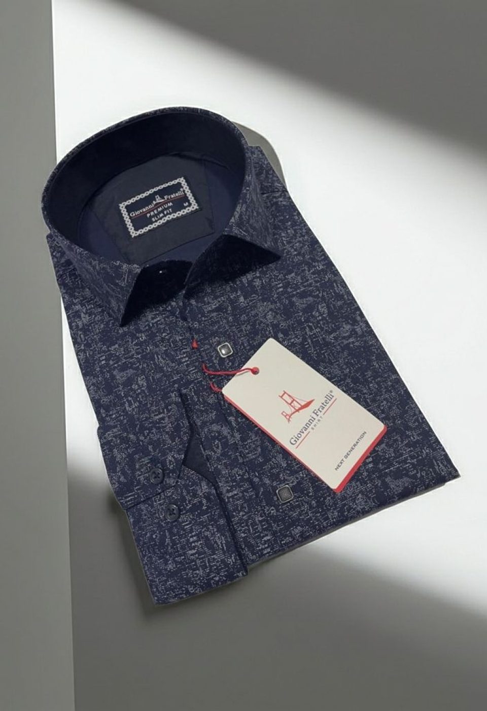Slim Fit Uzun Kol Desenli Erkek Gömlek 3GMK314105004