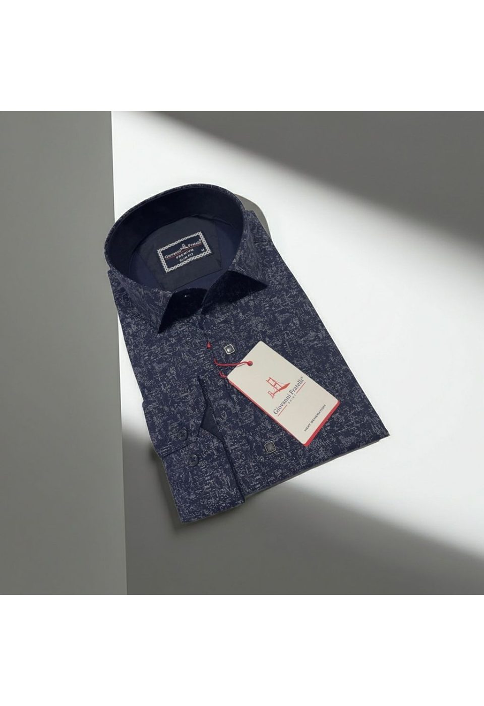 Slim Fit Uzun Kol Desenli Erkek Gömlek 3GMK314105004 - Giovanni Fratelli