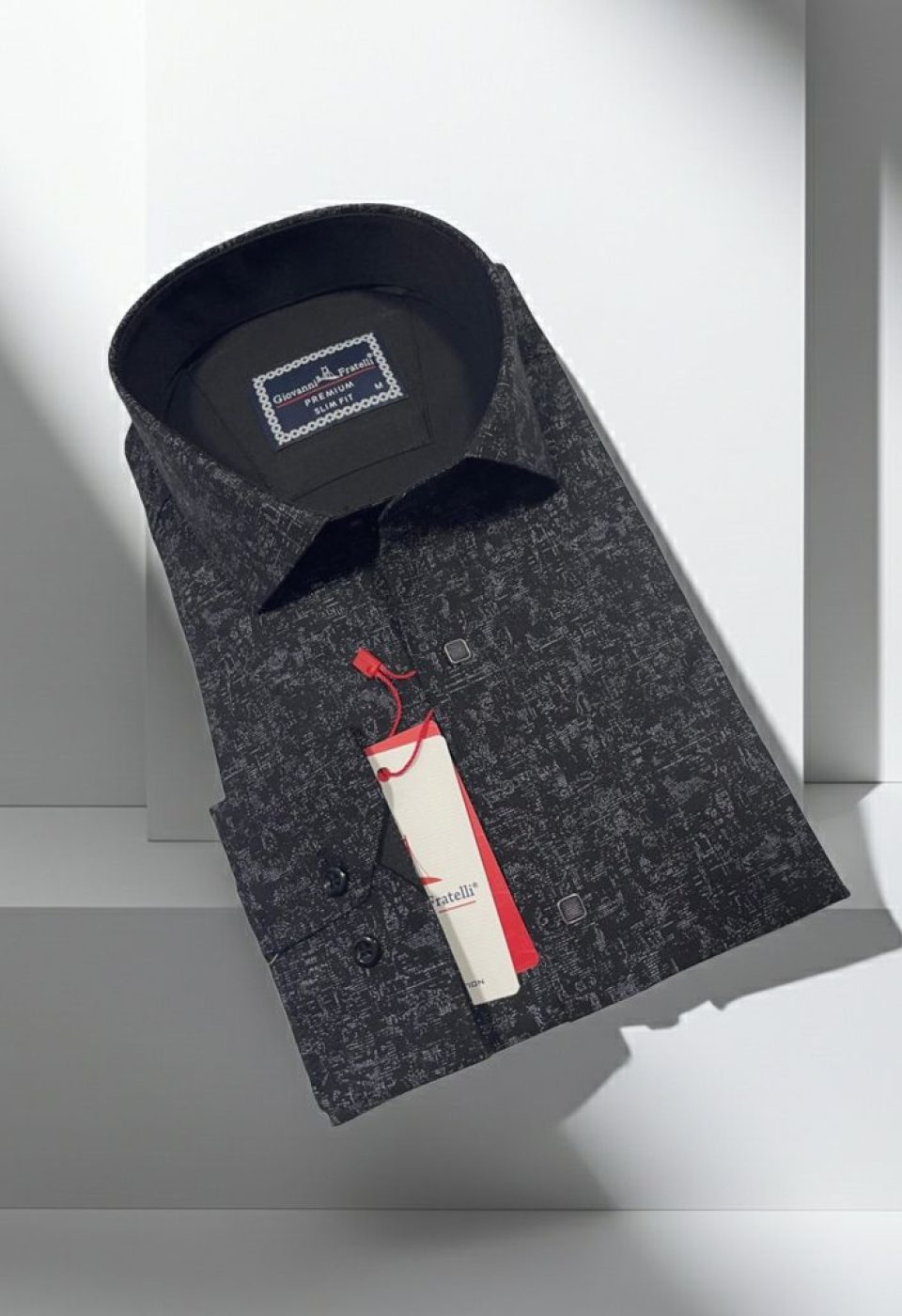 Slim Fit Uzun Kol Desenli Erkek Gömlek 3GMK314105006