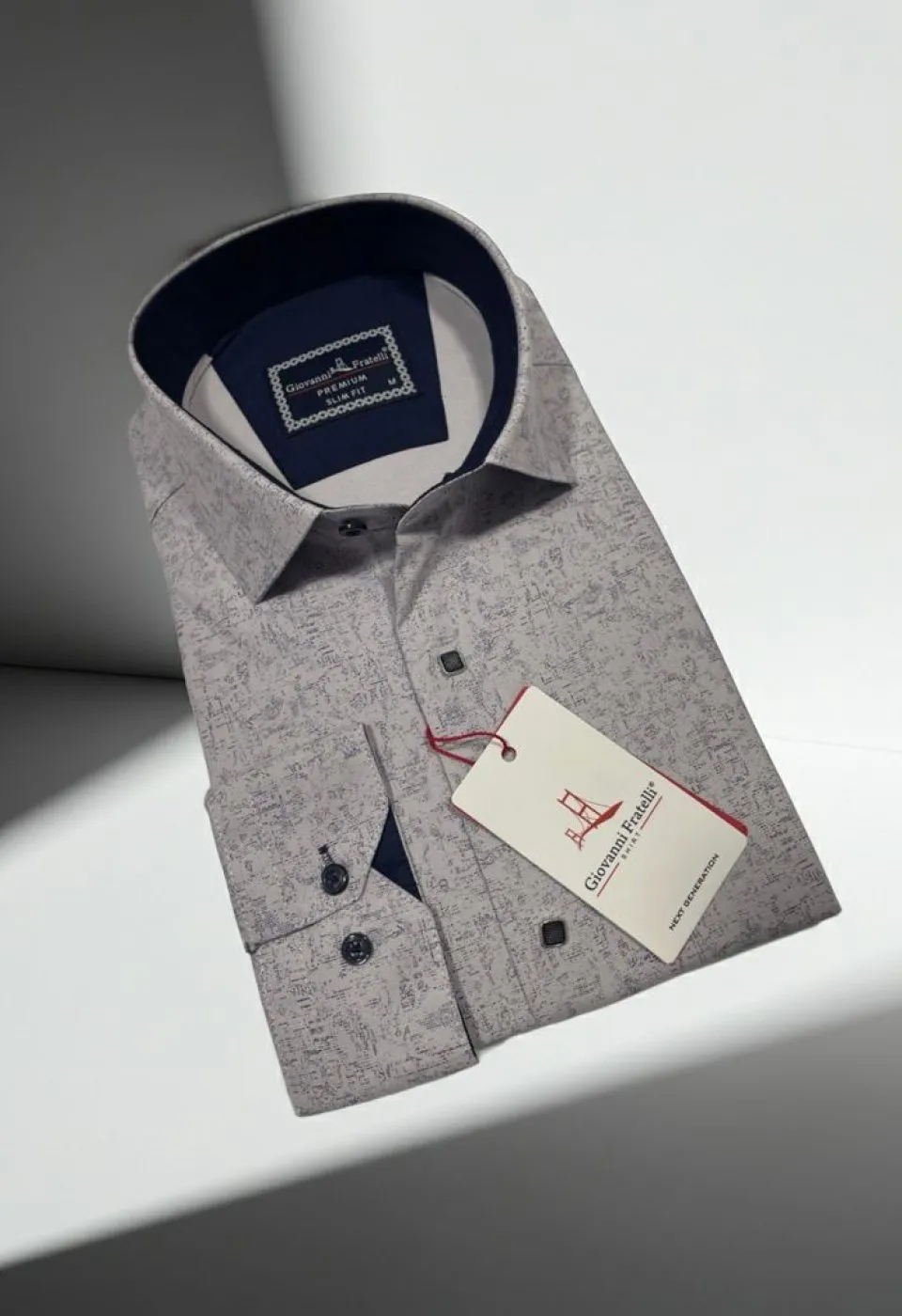Slim Fit Uzun Kol Desenli Erkek Gömlek 3GMK314105007