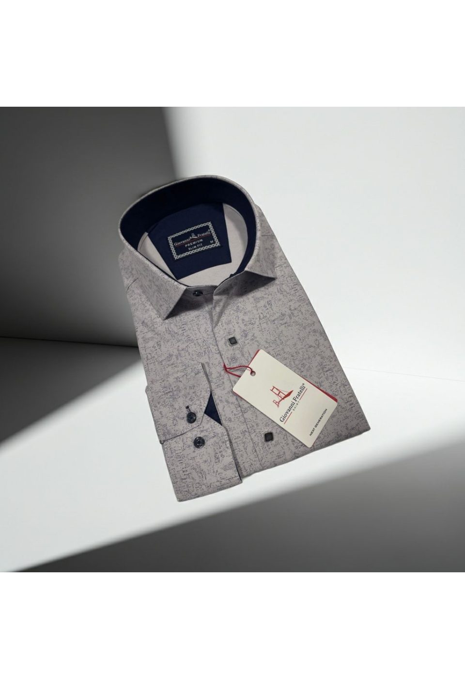 Slim Fit Uzun Kol Desenli Erkek Gömlek 3GMK314105007 - Giovanni Fratelli