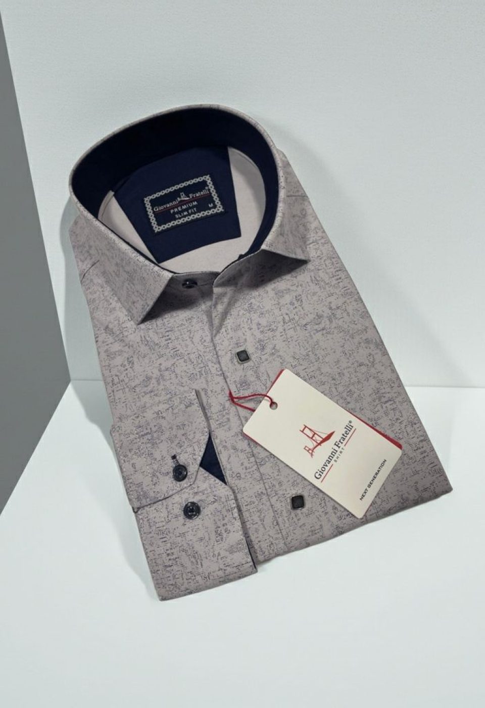 Slim Fit Uzun Kol Desenli Erkek Gömlek 3GMK314105007