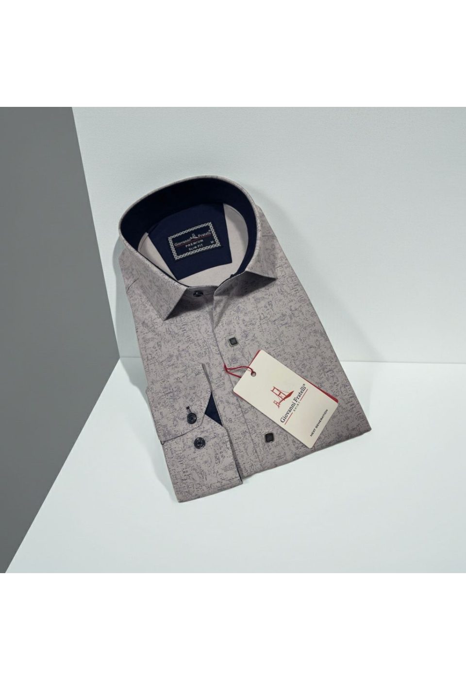 Slim Fit Uzun Kol Desenli Erkek Gömlek 3GMK314105007 - Giovanni Fratelli