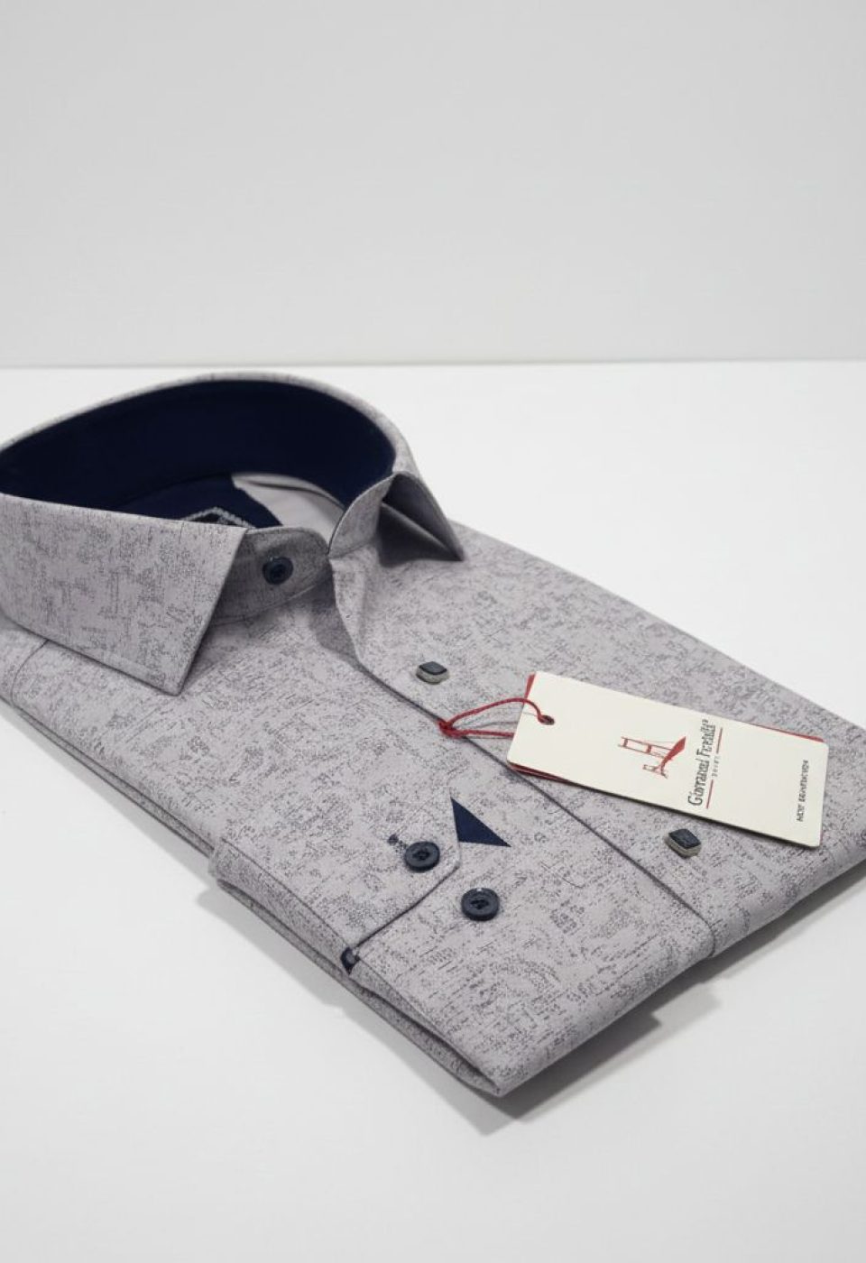 Slim Fit Uzun Kol Desenli Erkek Gömlek 3GMK314105007 - Giovanni Fratelli