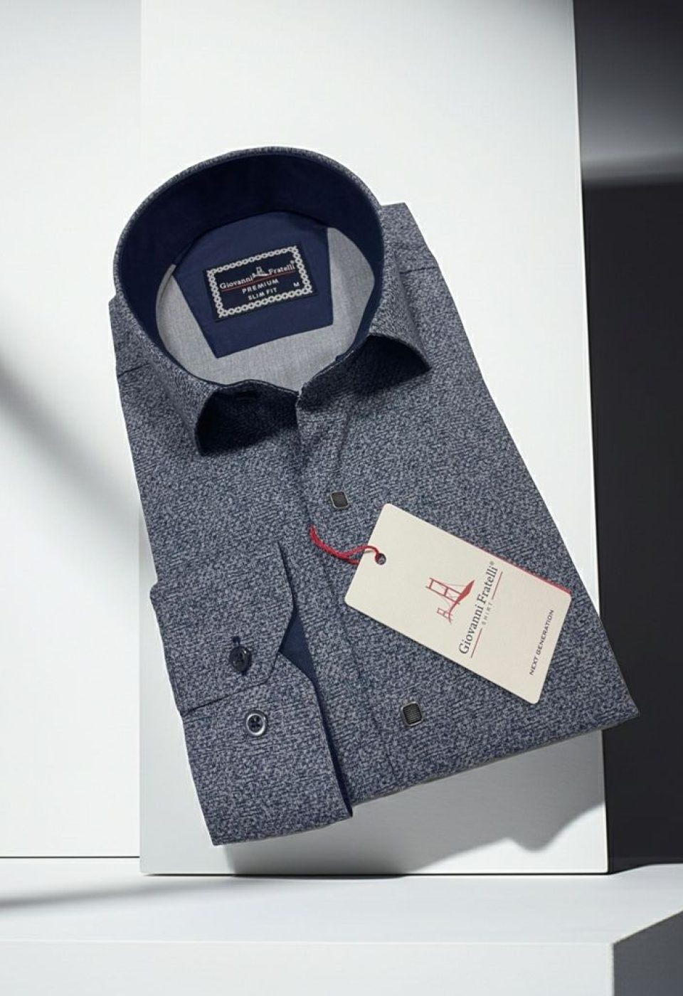 Slim Fit Uzun Kol Desenli Erkek Gömlek 3GMK314107001