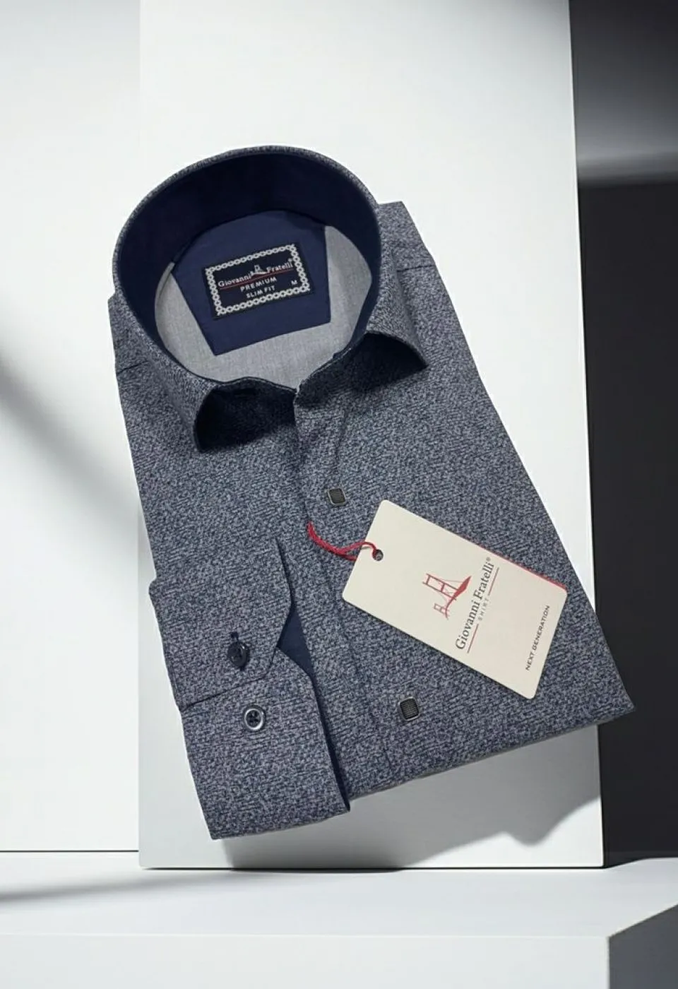 Slim Fit Uzun Kol Desenli Erkek Gömlek 3GMK314107001