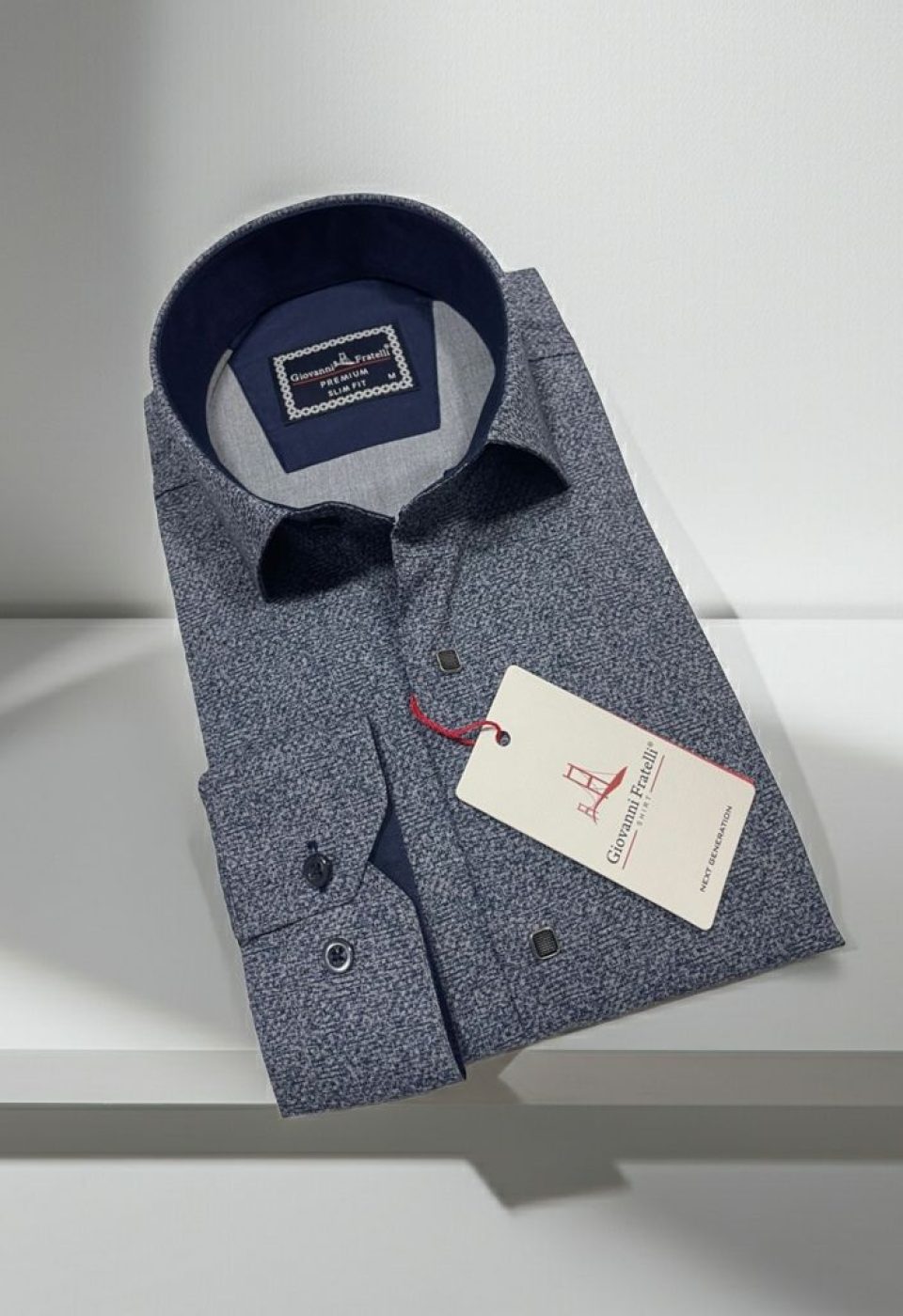 Slim Fit Uzun Kol Desenli Erkek Gömlek 3GMK314107001