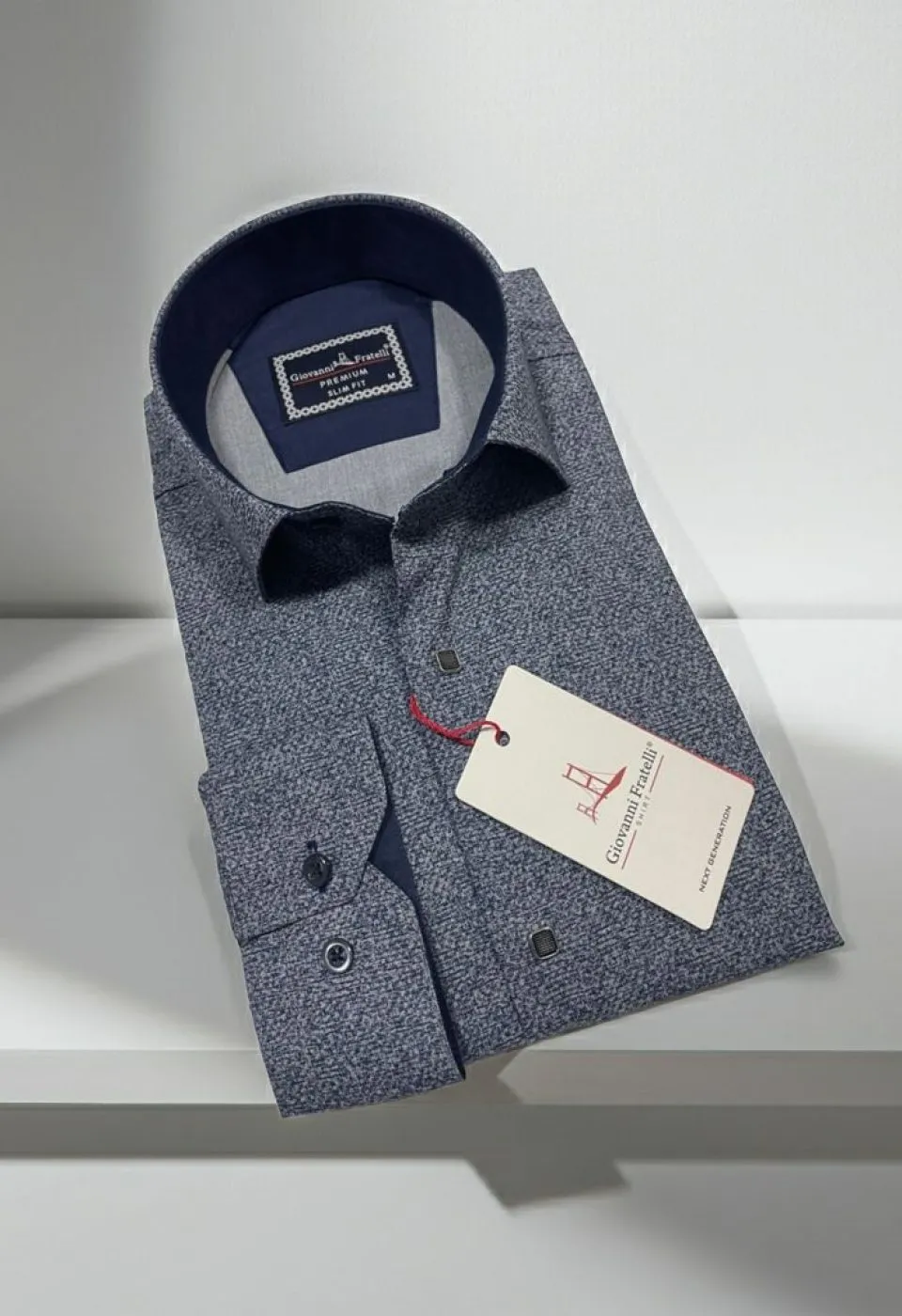 Slim Fit Uzun Kol Desenli Erkek Gömlek 3GMK314107001