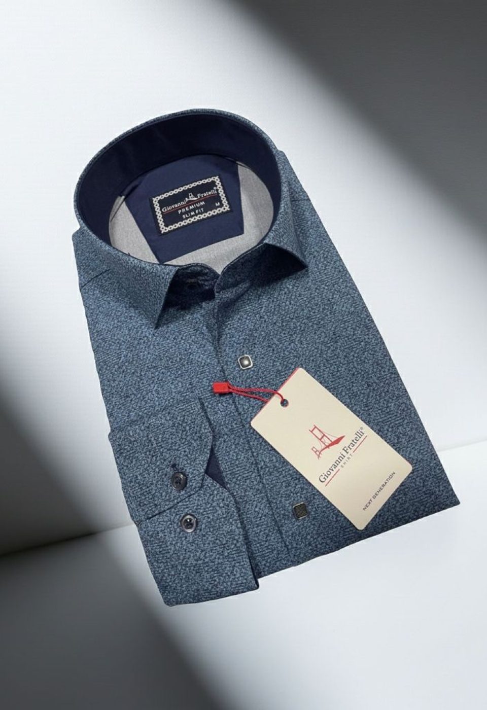 Slim Fit Uzun Kol Desenli Erkek Gömlek 3GMK314107003