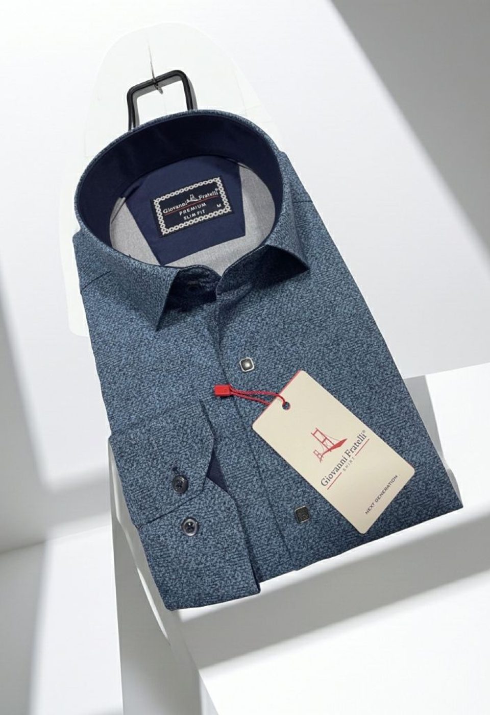 Slim Fit Uzun Kol Desenli Erkek Gömlek 3GMK314107003
