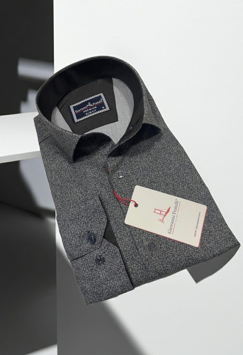 Slim Fit Uzun Kol Desenli Erkek Gömlek 3GMK314107004