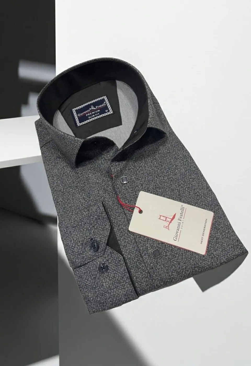 Slim Fit Uzun Kol Desenli Erkek Gömlek 3GMK314107004