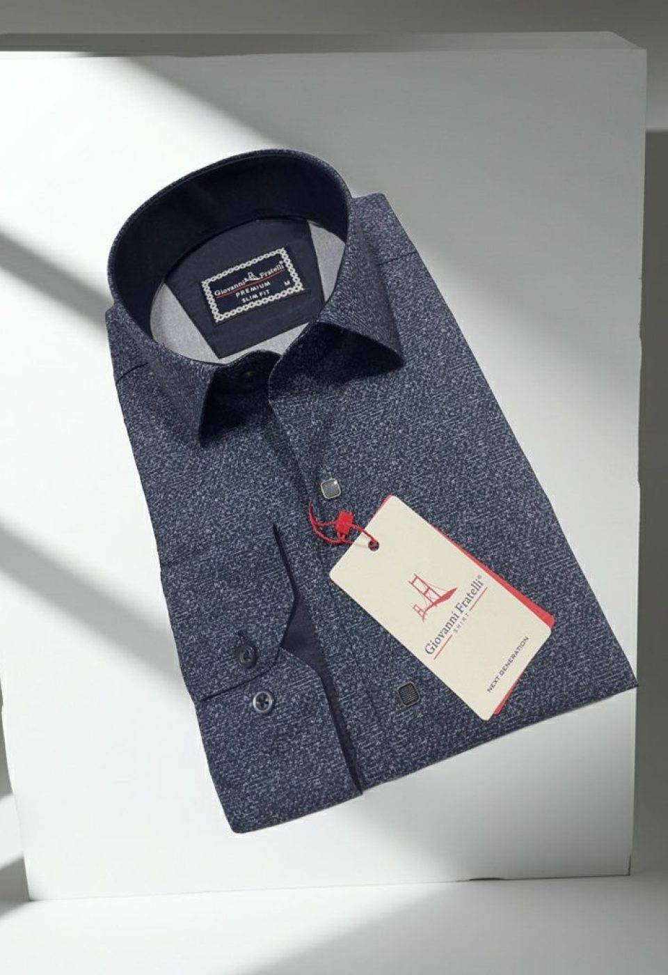 Slim Fit Uzun Kol Desenli Erkek Gömlek 3GMK314107005