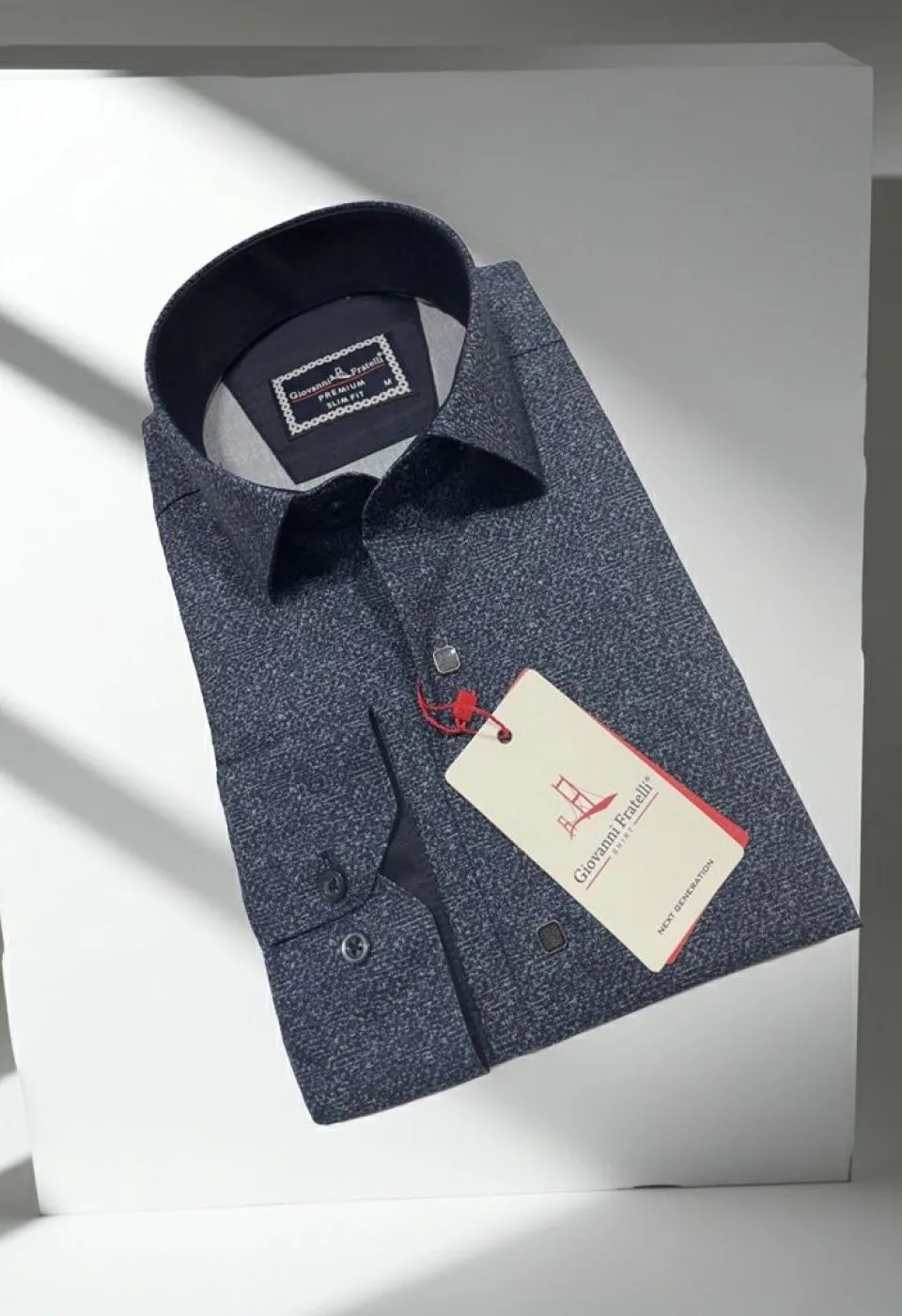 Slim Fit Uzun Kol Desenli Erkek Gömlek 3GMK314107005