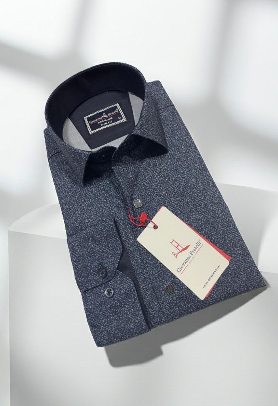 Slim Fit Uzun Kol Desenli Erkek Gömlek 3GMK314107005