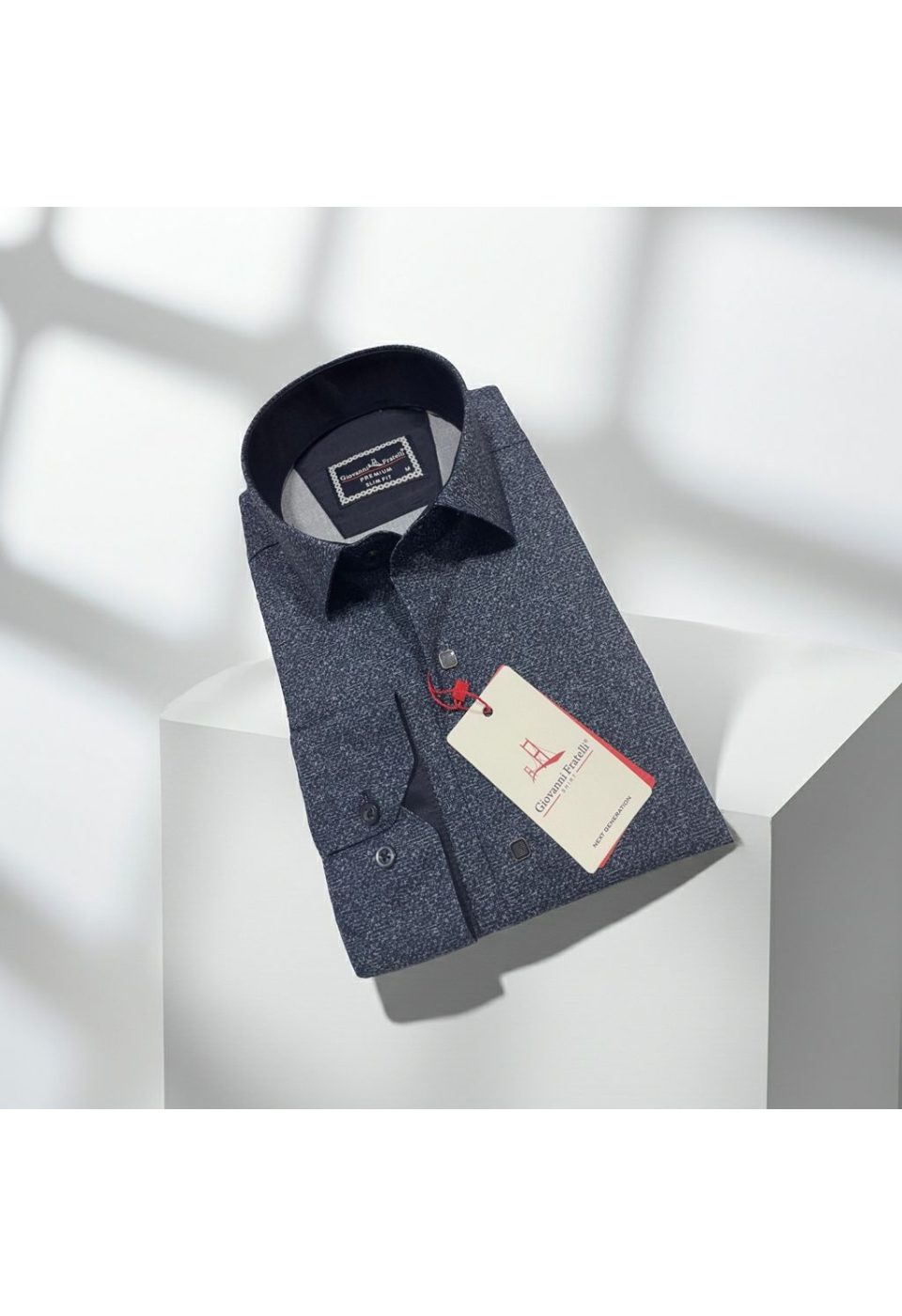 Slim Fit Uzun Kol Desenli Erkek Gömlek 3GMK314107005 - Giovanni Fratelli