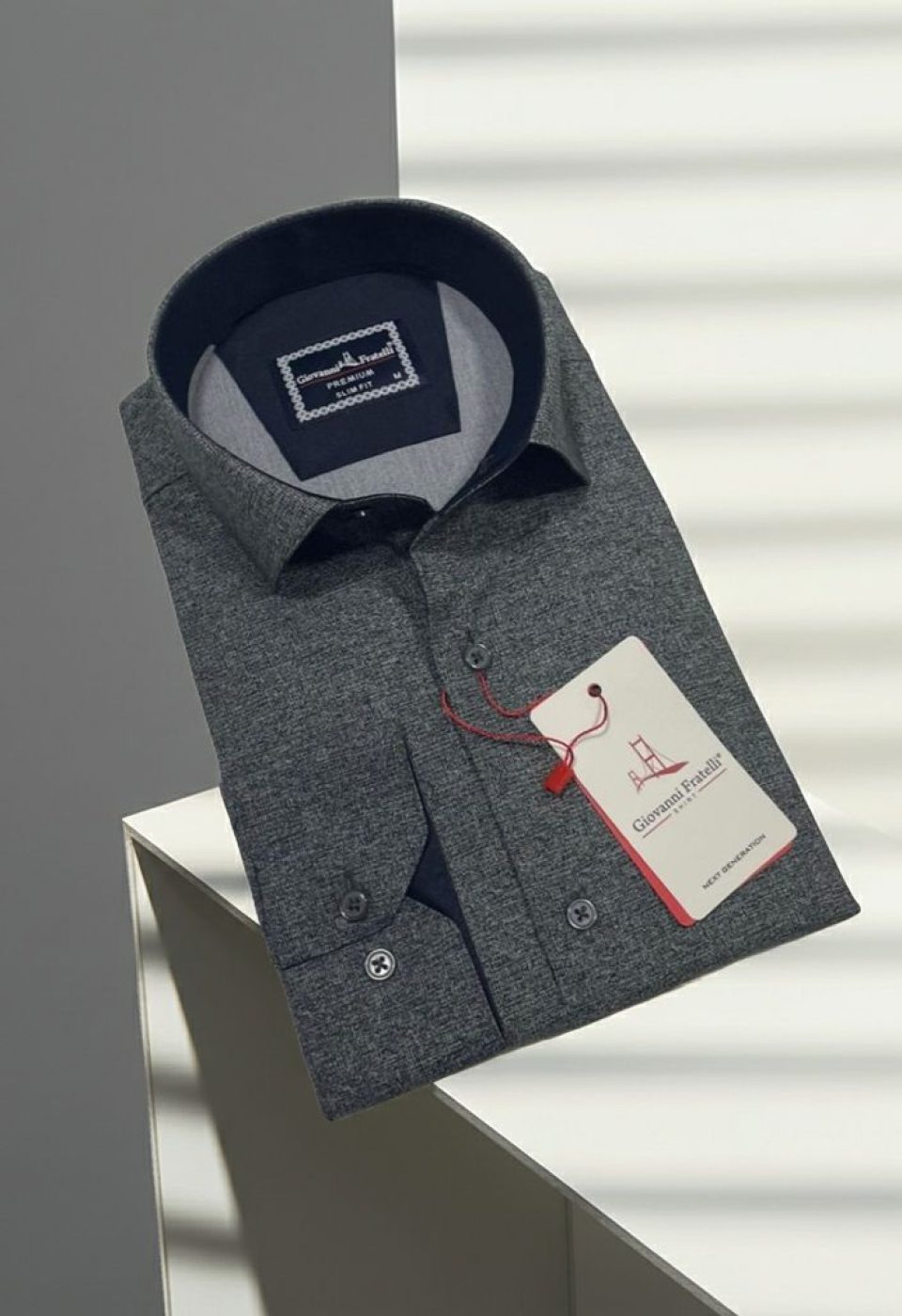 Slim Fit Uzun Kol Desenli Erkek Gömlek 3GMK314108010