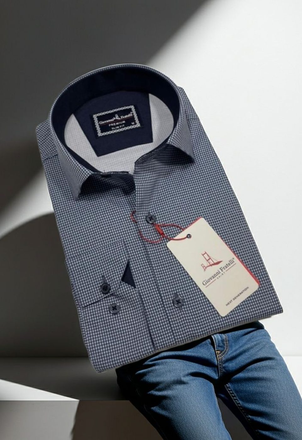 Slim Fit Uzun Kol Desenli Erkek Gömlek 3GMK314109002