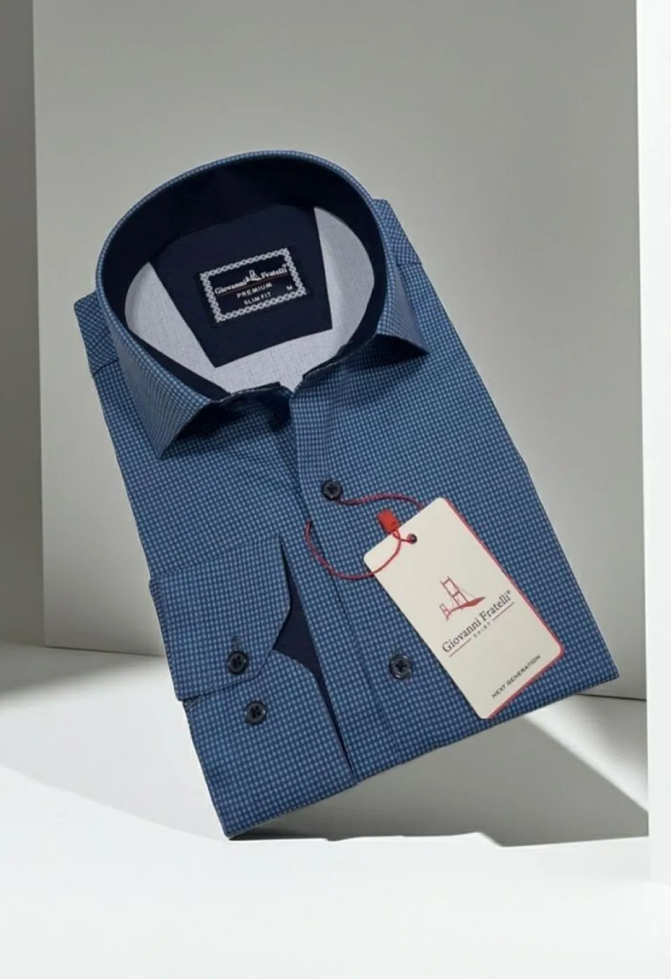 Slim Fit Uzun Kol Desenli Erkek Gömlek 3GMK314109003