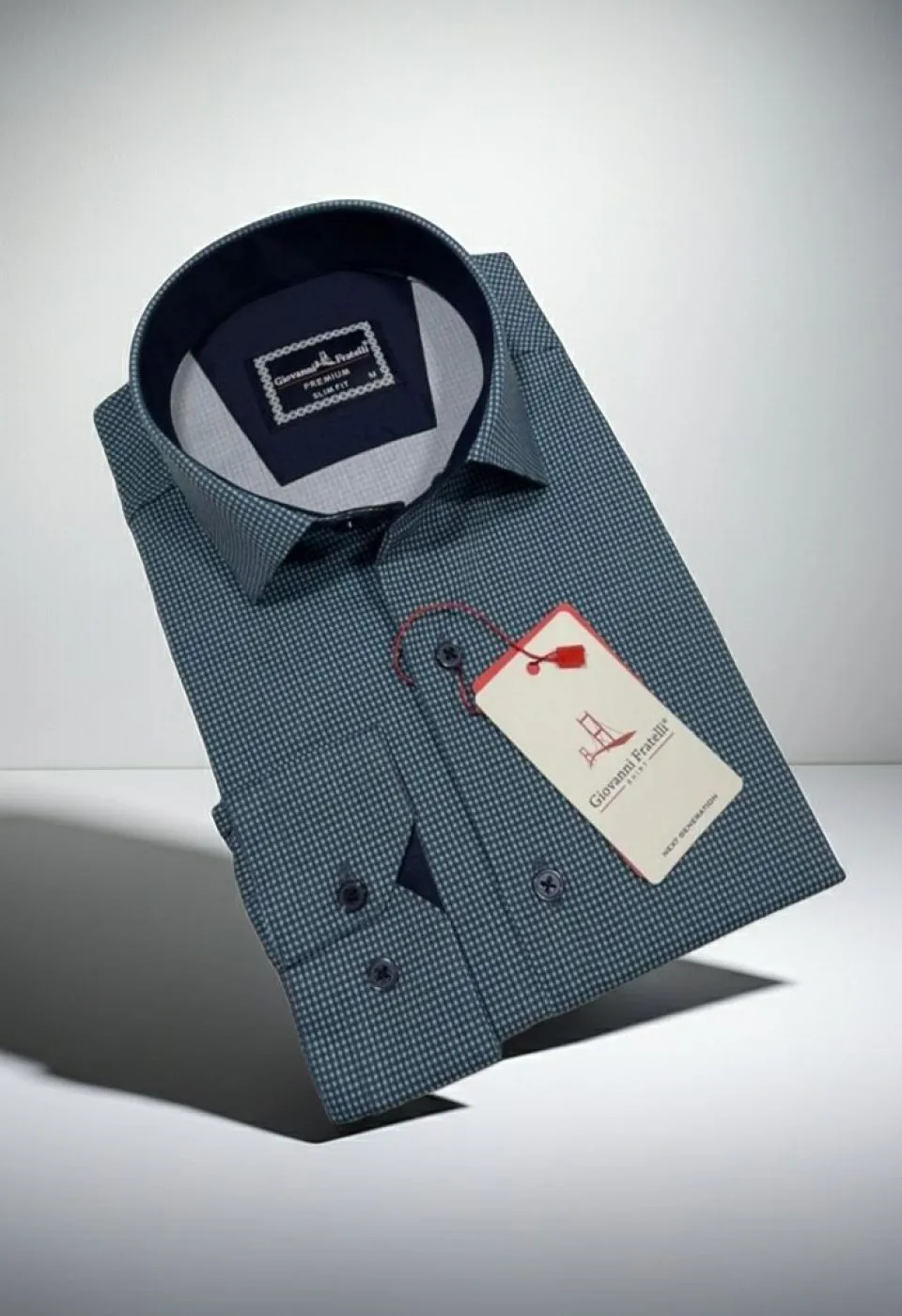 Slim Fit Uzun Kol Desenli Erkek Gömlek 3GMK314109006