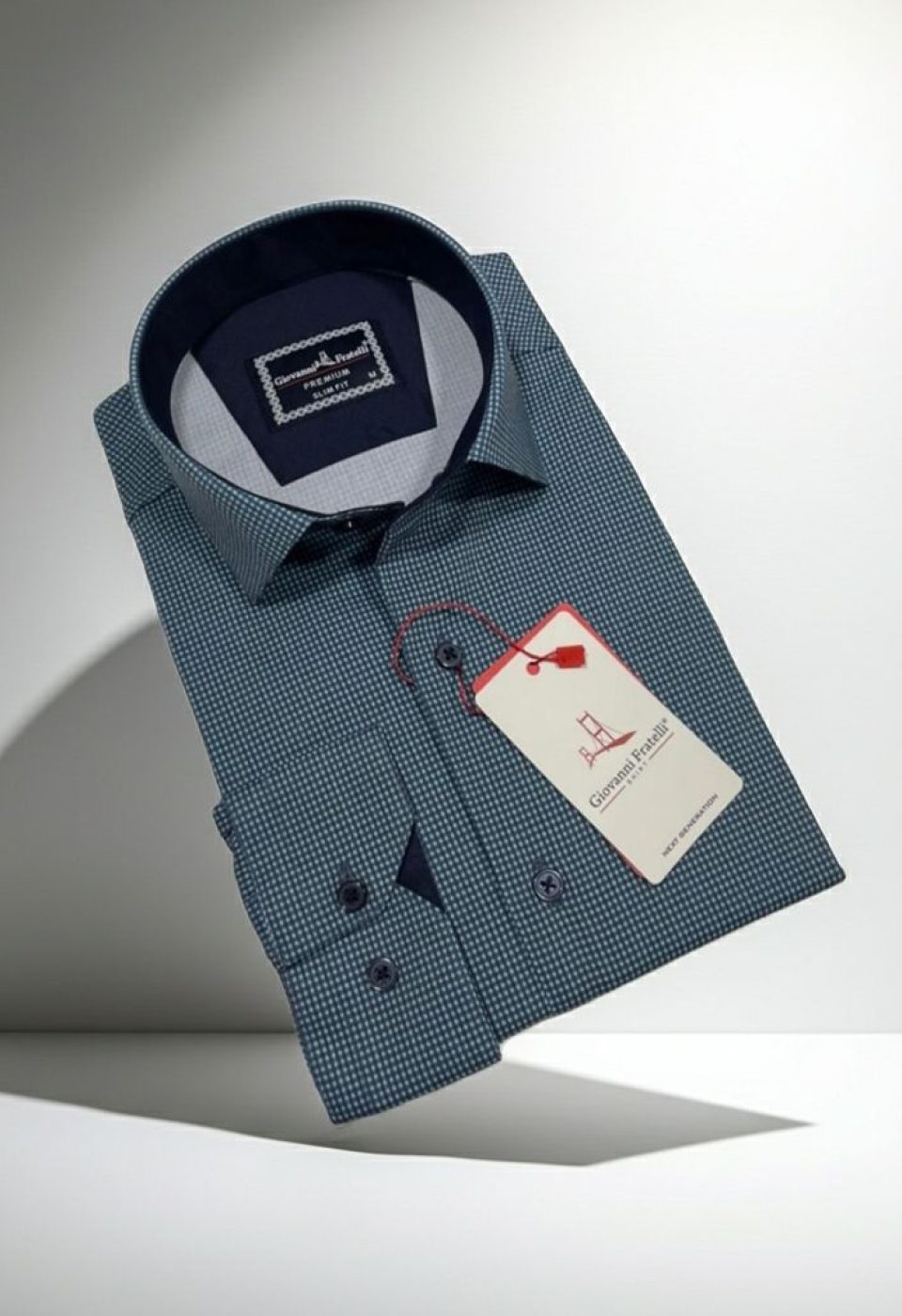 Slim Fit Uzun Kol Desenli Erkek Gömlek 3GMK314109006
