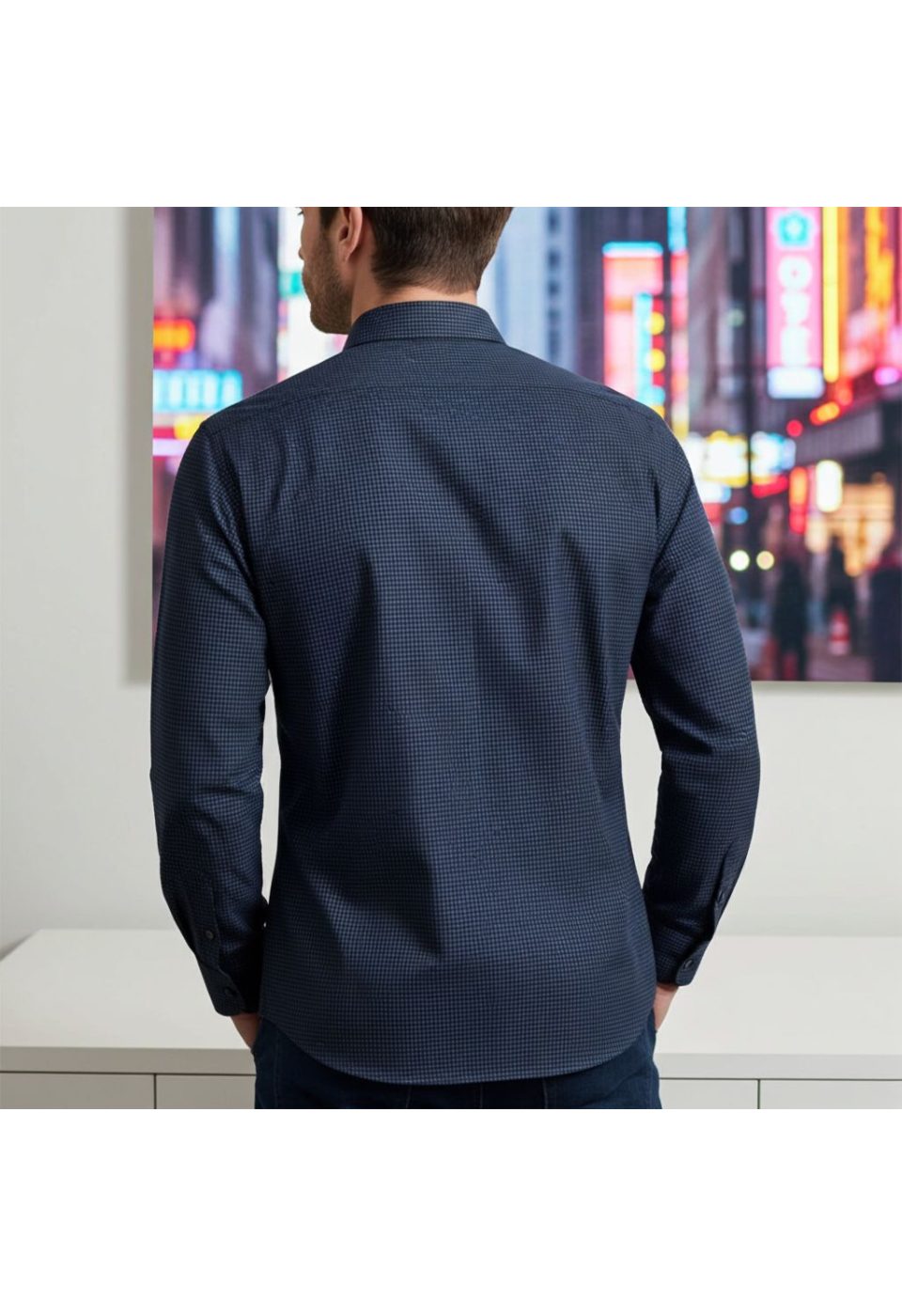 Slim Fit Uzun Kol Desenli Erkek Gömlek 3GMK314109009 - Giovanni Fratelli