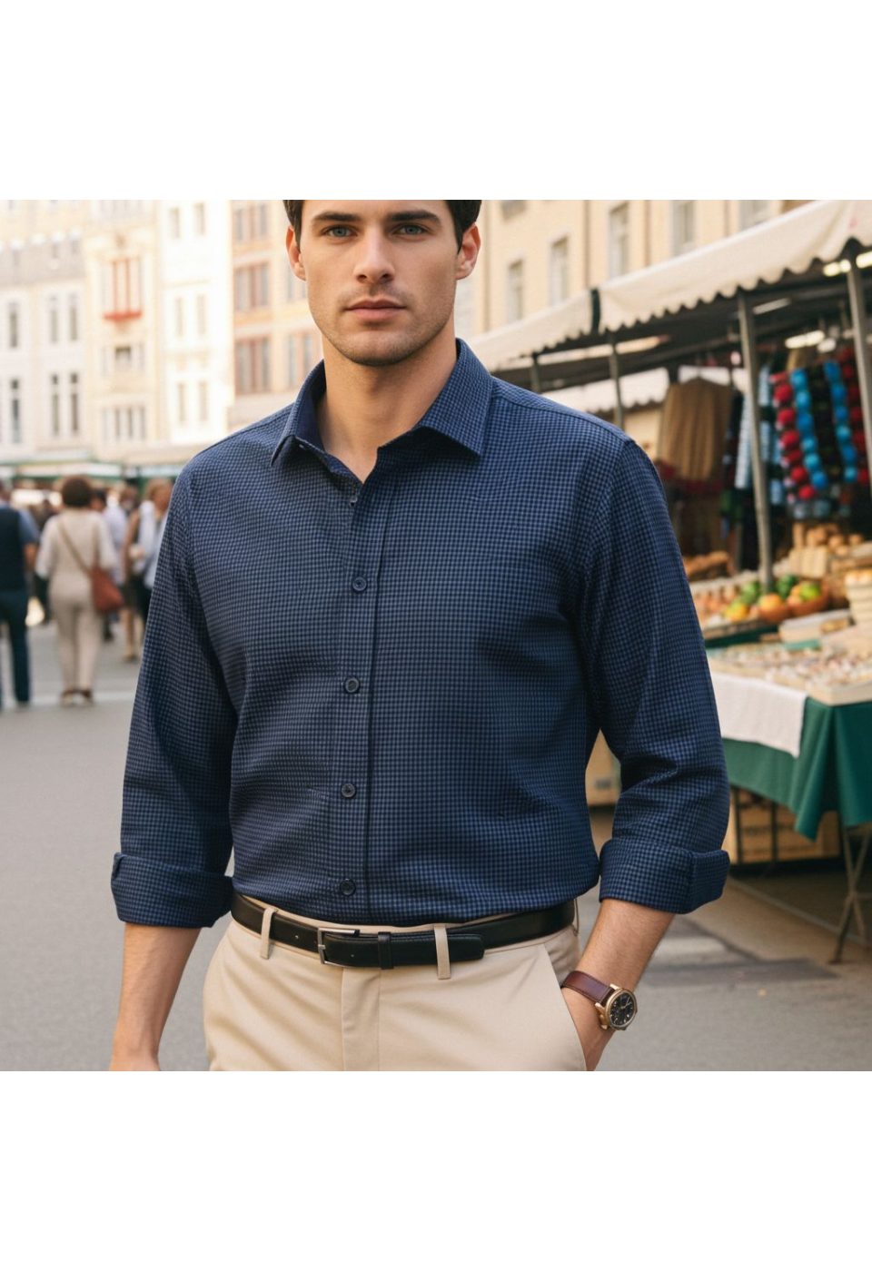Slim Fit Uzun Kol Desenli Erkek Gömlek 3GMK314109009 - Giovanni Fratelli