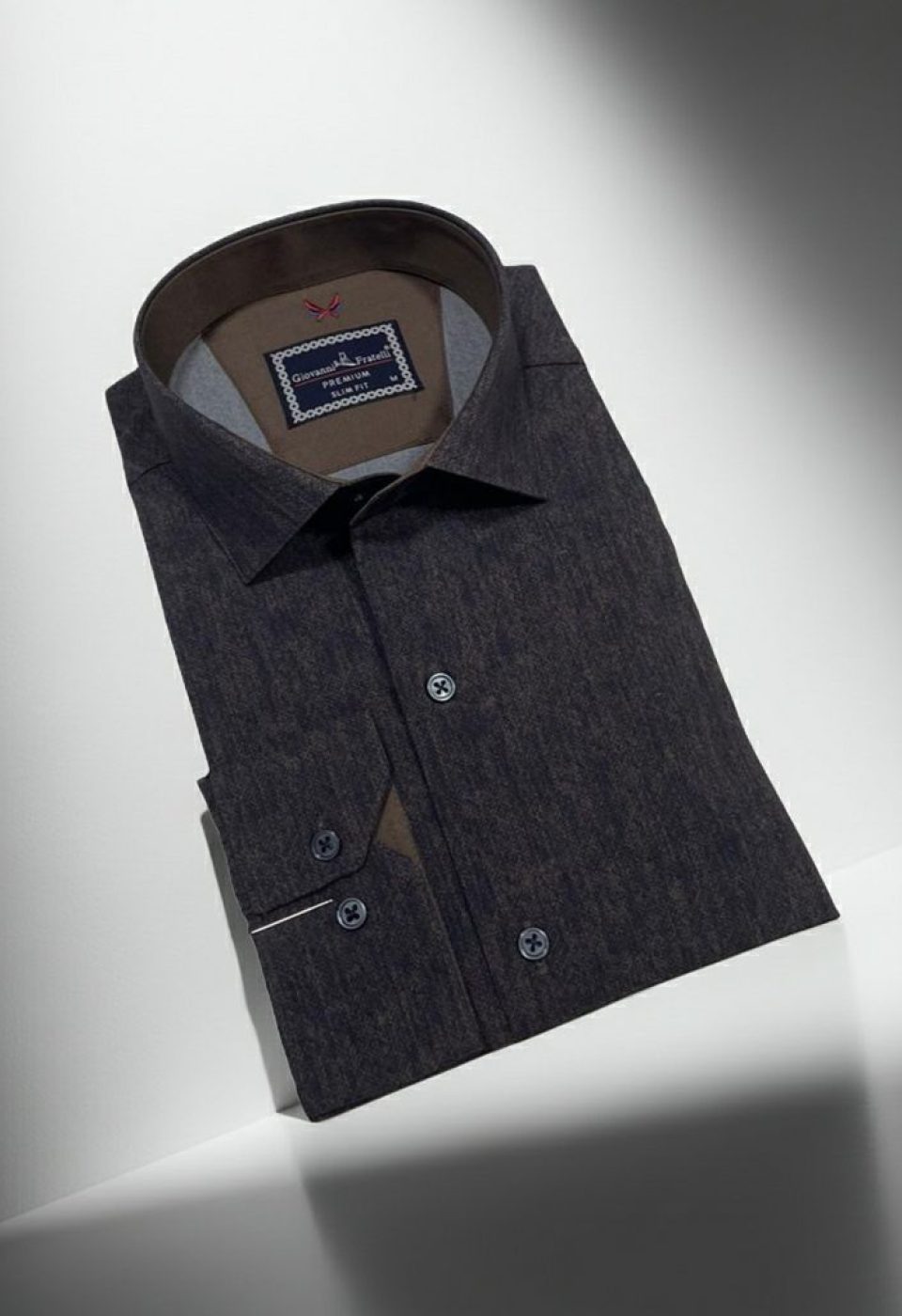 Slim Fit Uzun Kol Desenli Erkek Gömlek 3GMK314110002