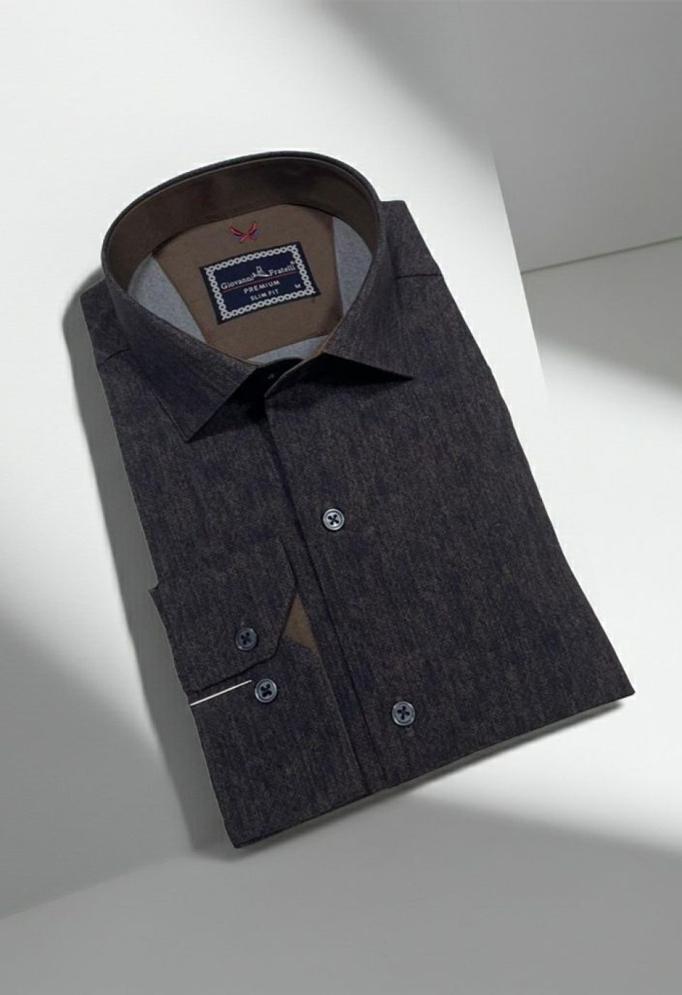 Slim Fit Uzun Kol Desenli Erkek Gömlek 3GMK314110002