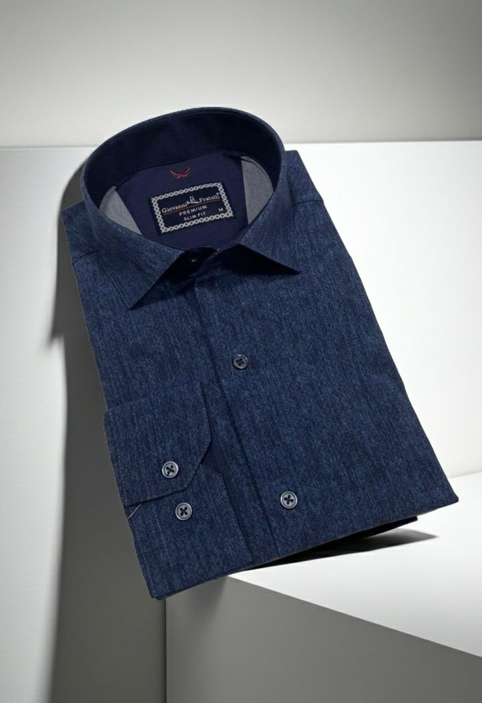 Slim Fit Uzun Kol Desenli Erkek Gömlek 3GMK314110003