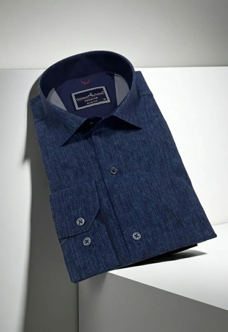 Slim Fit Uzun Kol Desenli Erkek Gömlek 3GMK314110003
