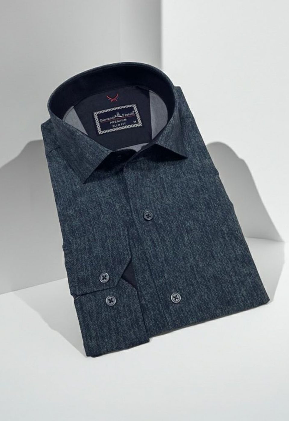 Slim Fit Uzun Kol Desenli Erkek Gömlek 3GMK314110004