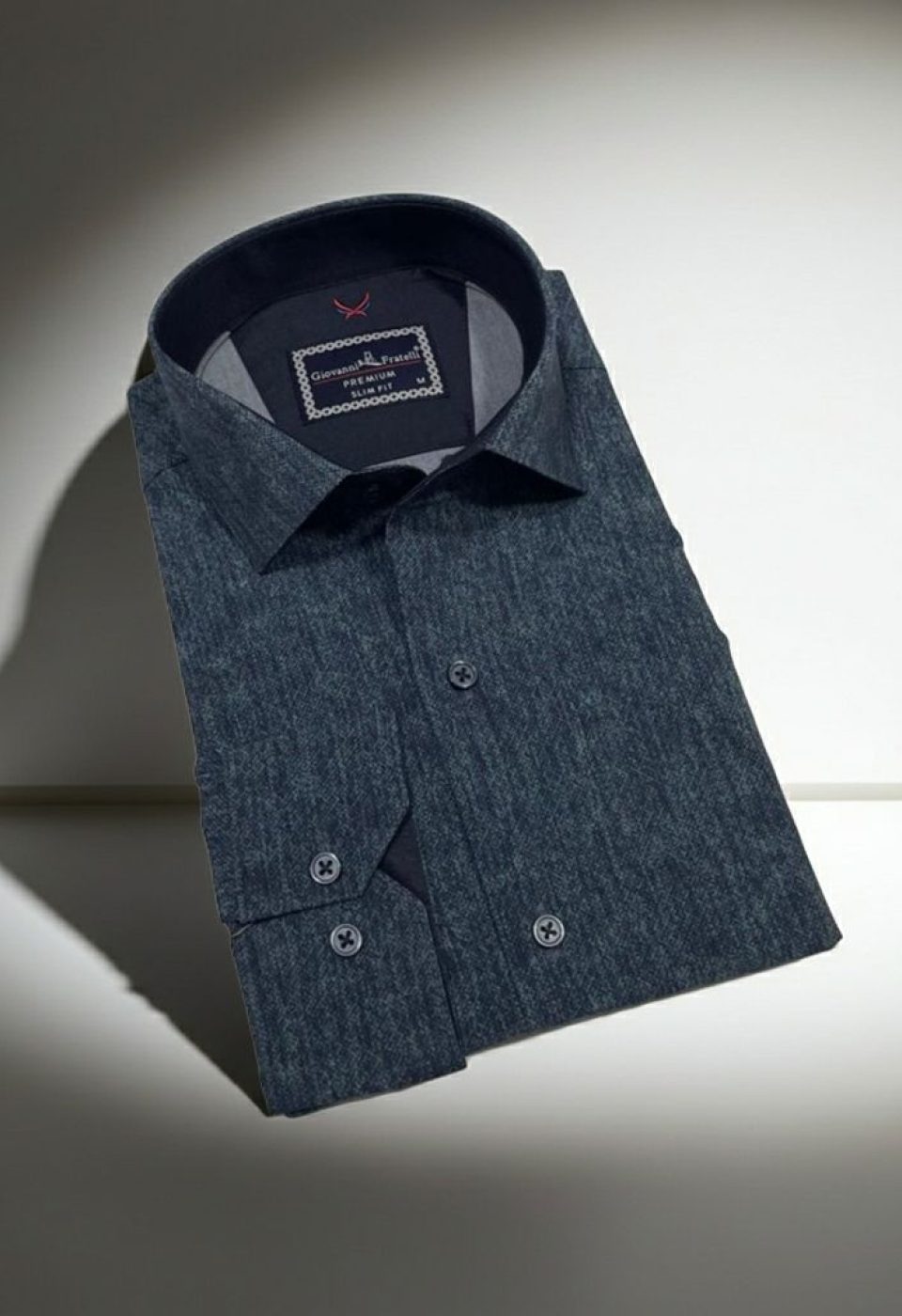 Slim Fit Uzun Kol Desenli Erkek Gömlek 3GMK314110004