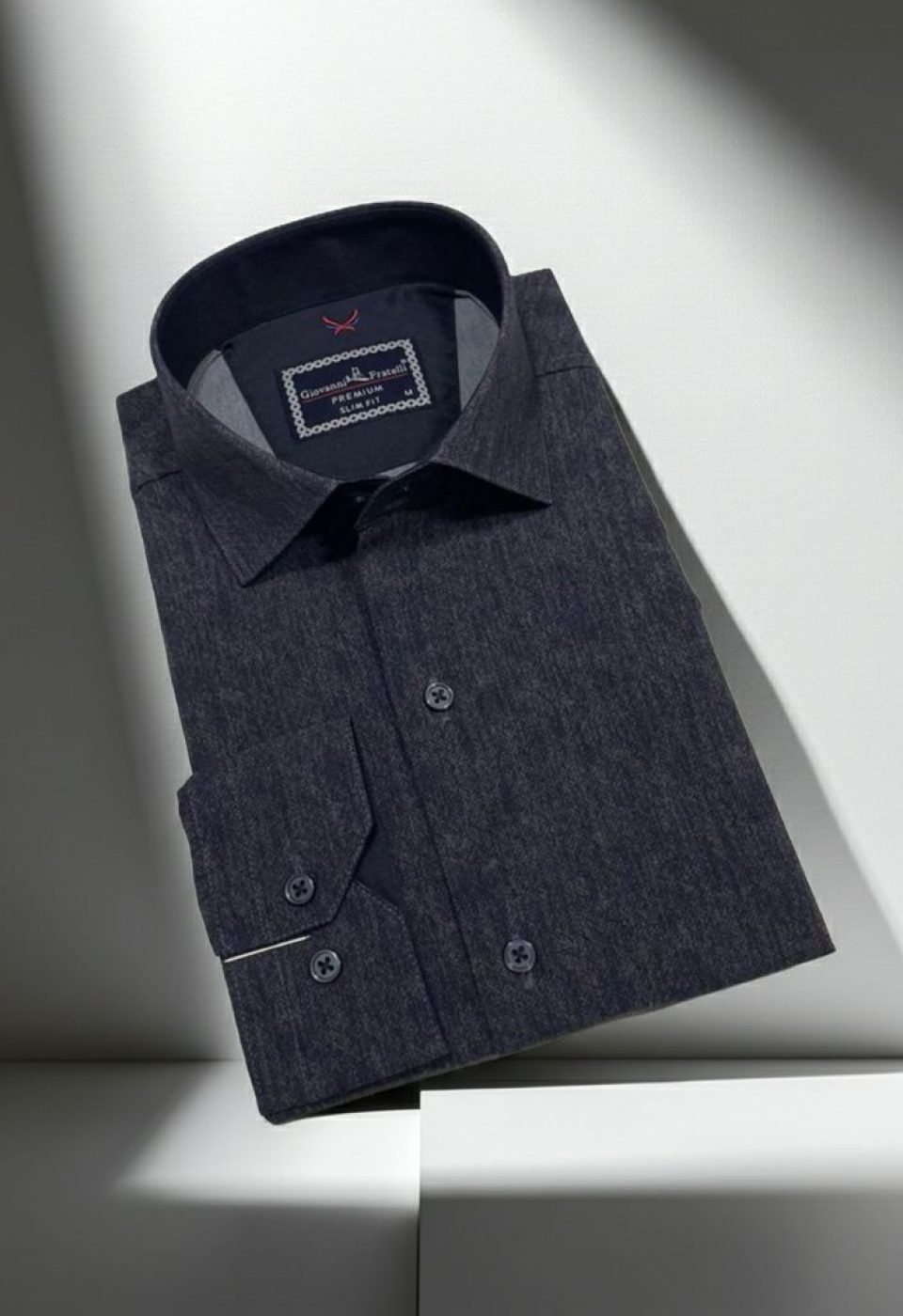 Slim Fit Uzun Kol Desenli Erkek Gömlek 3GMK314110006