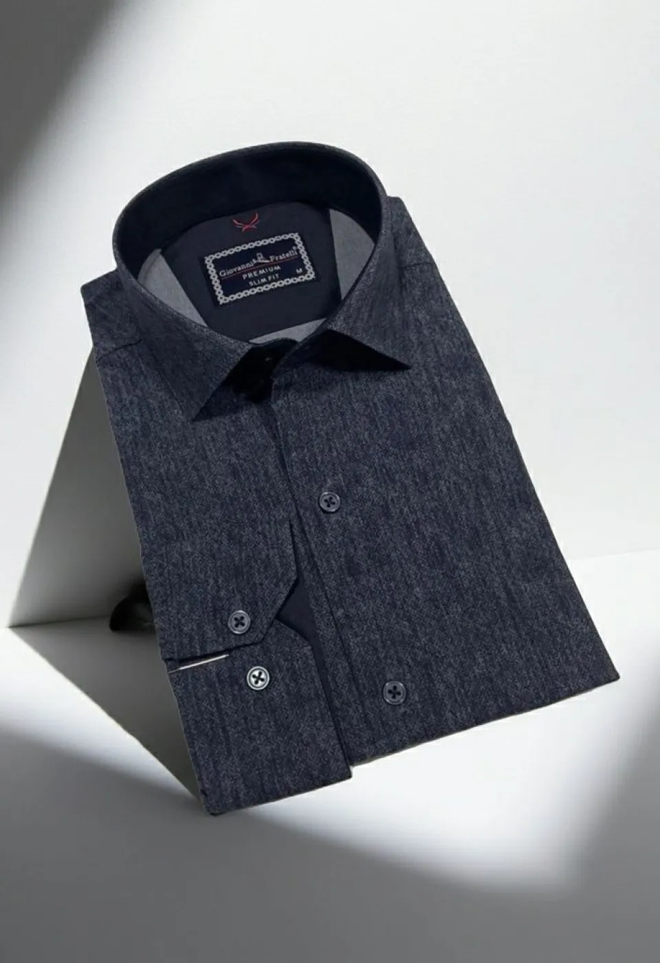 Slim Fit Uzun Kol Desenli Erkek Gömlek 3GMK314110007