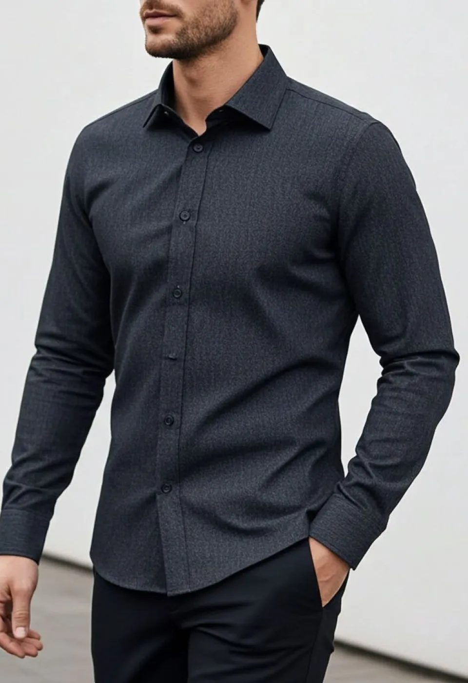 Slim Fit Uzun Kol Desenli Erkek Gömlek 3GMK314110009 Slim Fit Uzun Kol Desenli Erkek Gömlek 3GMK314110009