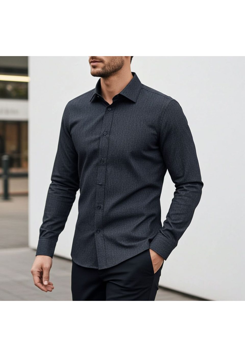 Slim Fit Uzun Kol Desenli Erkek Gömlek 3GMK314110009 - Giovanni Fratelli