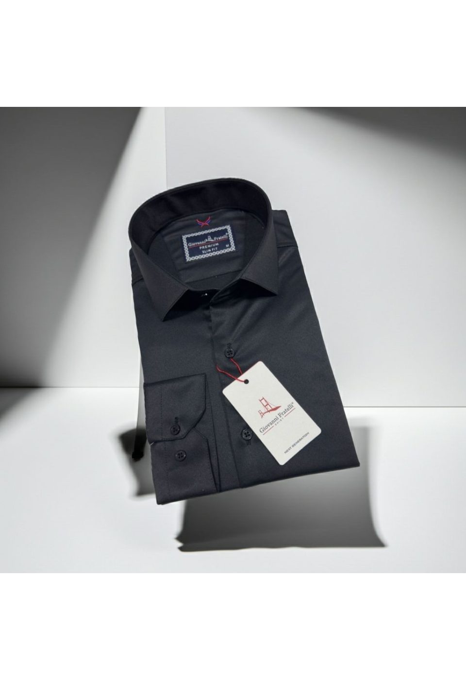 Slim Fit Uzun Kol Düz Renk Rubi Saten Erkek Gömlek 3GMK324201003 - Giovanni Fratelli
