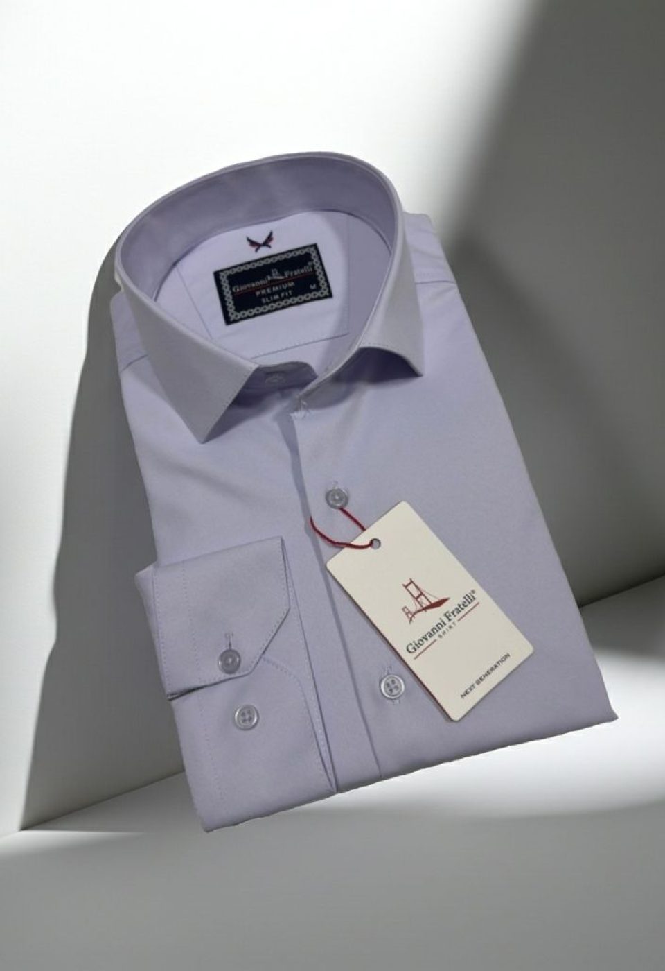 Slim Fit Uzun Kol Düz Renk Rubi Saten Erkek Gömlek 3GMK324201006