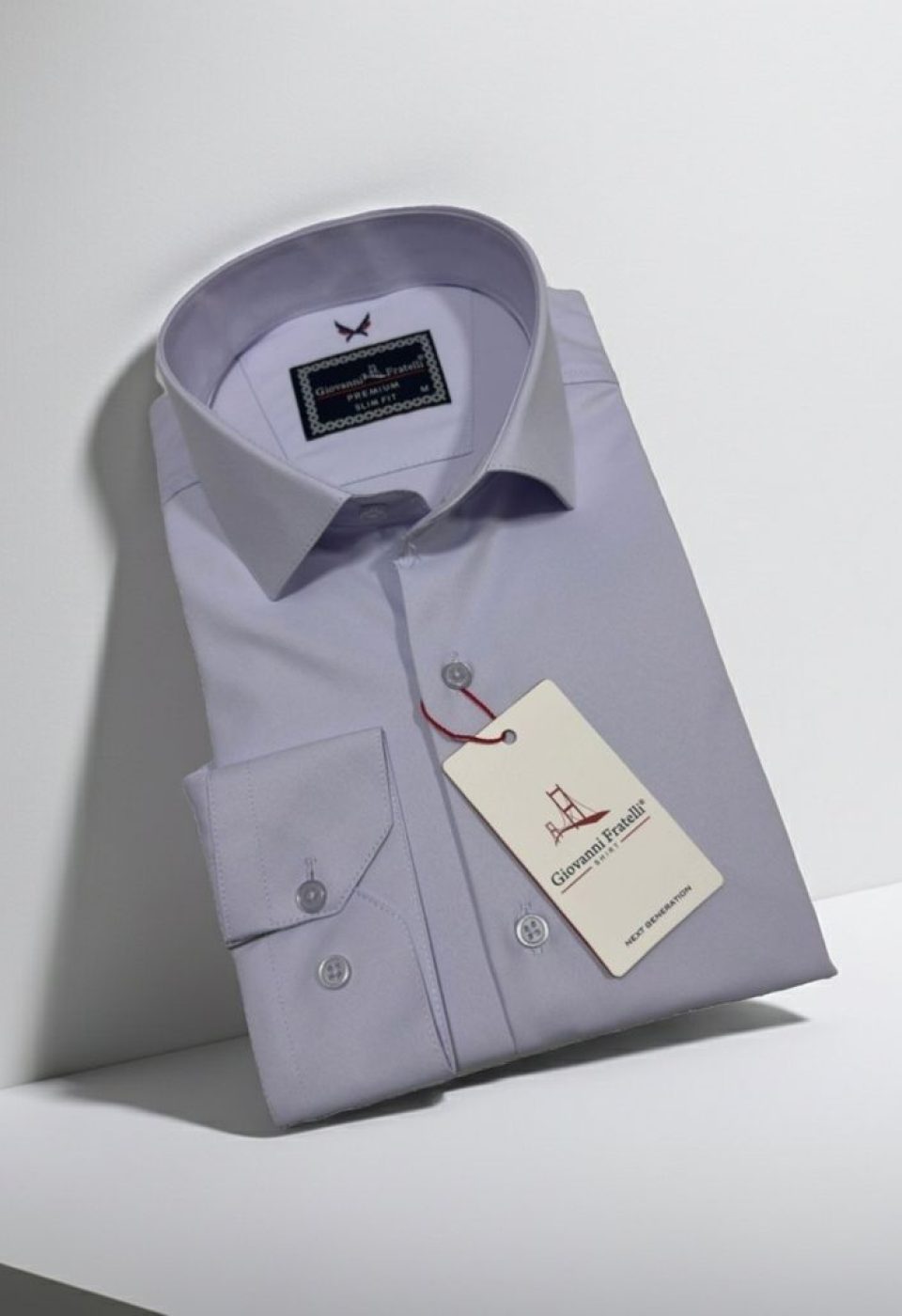 Slim Fit Uzun Kol Düz Renk Rubi Saten Erkek Gömlek 3GMK324201006
