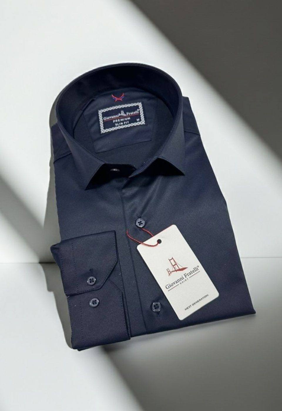Slim Fit Uzun Kol Düz Renk Rubi Saten Erkek Gömlek 3GMK324201008 - Giovanni Fratelli