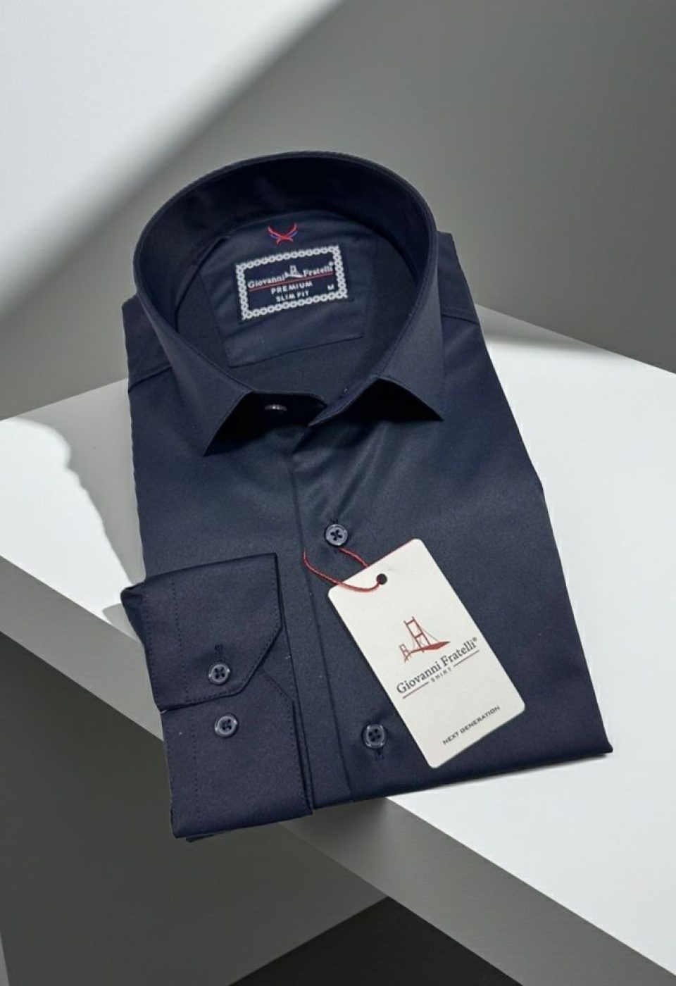 Slim Fit Uzun Kol Düz Renk Rubi Saten Erkek Gömlek 3GMK324201008
