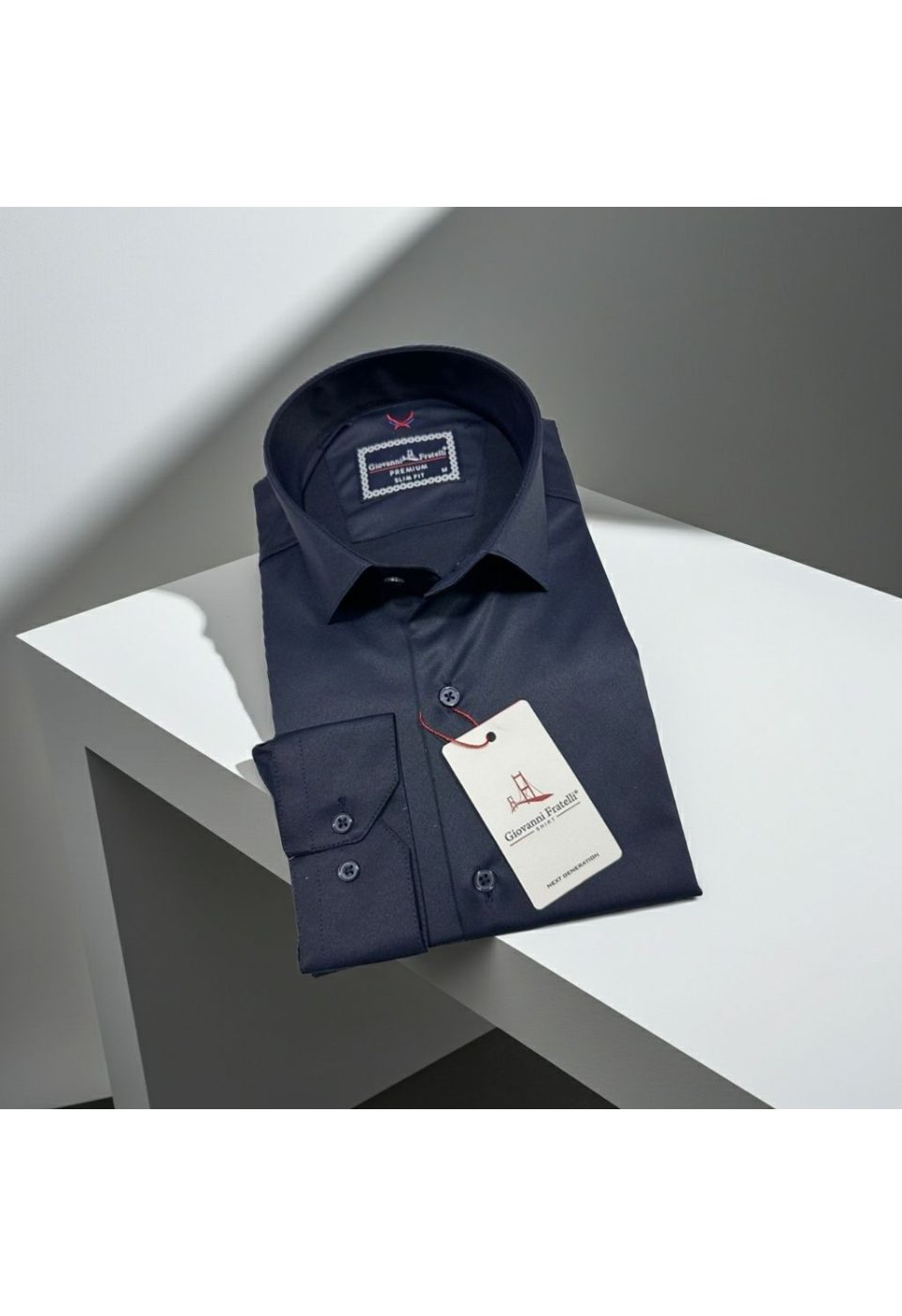 Slim Fit Uzun Kol Düz Renk Rubi Saten Erkek Gömlek 3GMK324201008 - Giovanni Fratelli