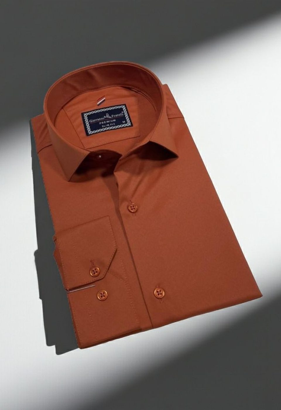 Slim Fit Uzun Kol Düz Renk Rubi Saten Erkek Gömlek 3GMK324201010 - Giovanni Fratelli