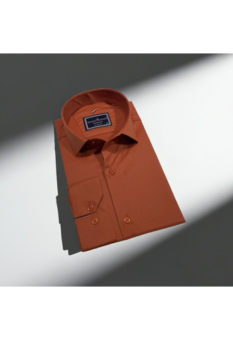Slim Fit Uzun Kol Düz Renk Rubi Saten Erkek Gömlek 3GMK324201010 - Giovanni Fratelli