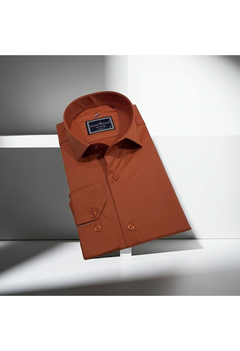 Slim Fit Uzun Kol Düz Renk Rubi Saten Erkek Gömlek 3GMK324201010 - Giovanni Fratelli