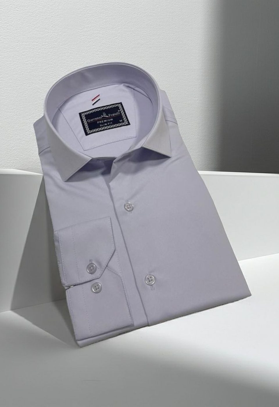 Slim Fit Uzun Kol Düz Renk Rubi Saten Erkek Gömlek 3GMK324201011