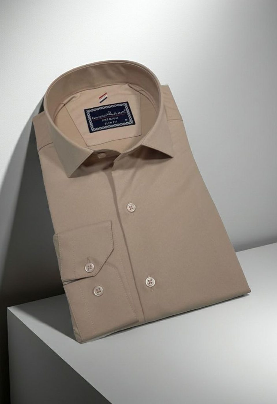 Slim Fit Uzun Kol Düz Renk Rubi Saten Erkek Gömlek 3GMK324201013 - Giovanni Fratelli