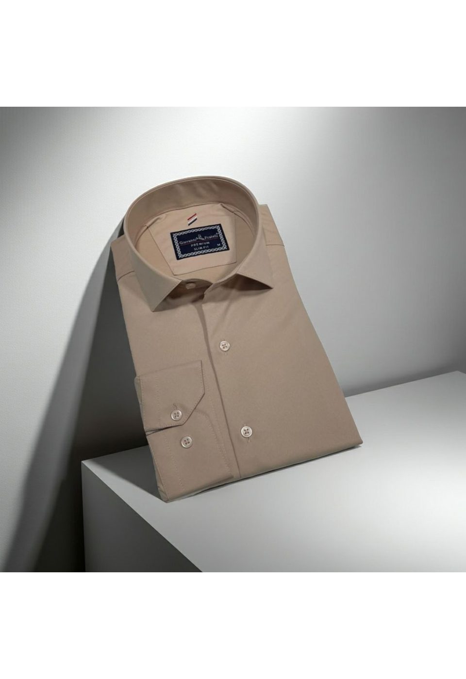 Slim Fit Uzun Kol Düz Renk Rubi Saten Erkek Gömlek 3GMK324201013 - Giovanni Fratelli
