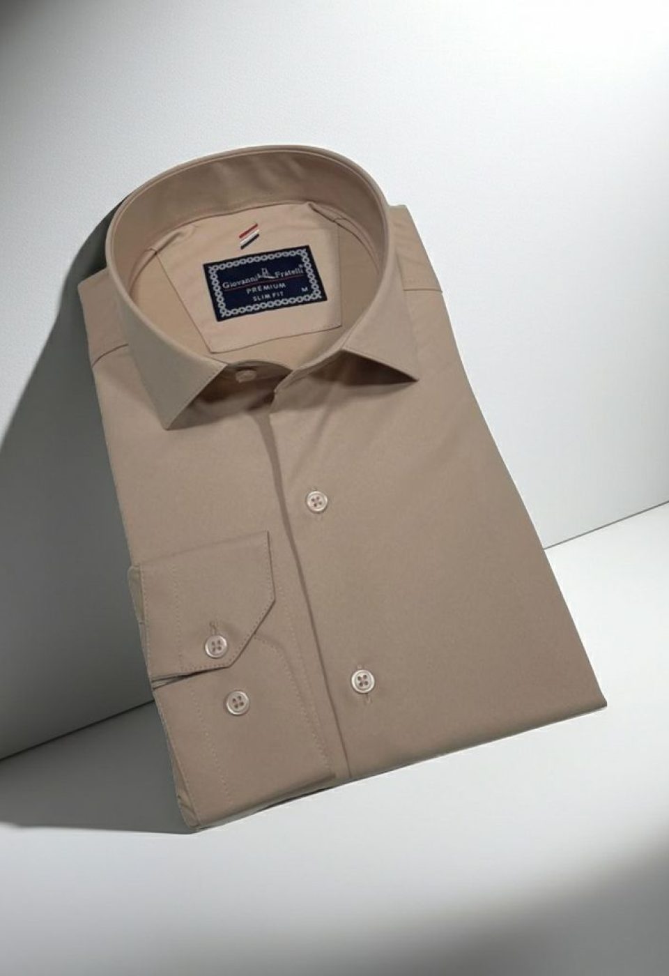 Slim Fit Uzun Kol Düz Renk Rubi Saten Erkek Gömlek 3GMK324201013